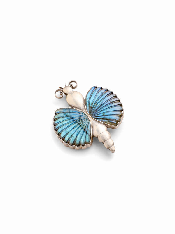 Labrodorite Butterfly Brooch Pin