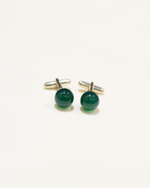 Load image into Gallery viewer, Green Onyx Cufflinks
