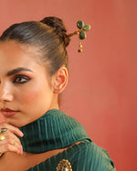 Load image into Gallery viewer, Ranjani Juda Pin Green (Brass)
