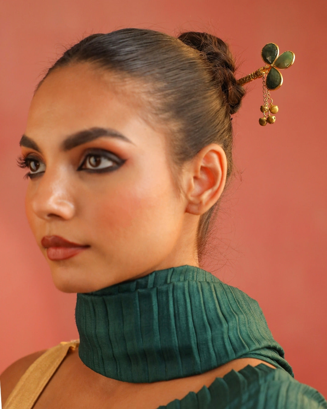 Ranjani Juda Pin Green (Brass)