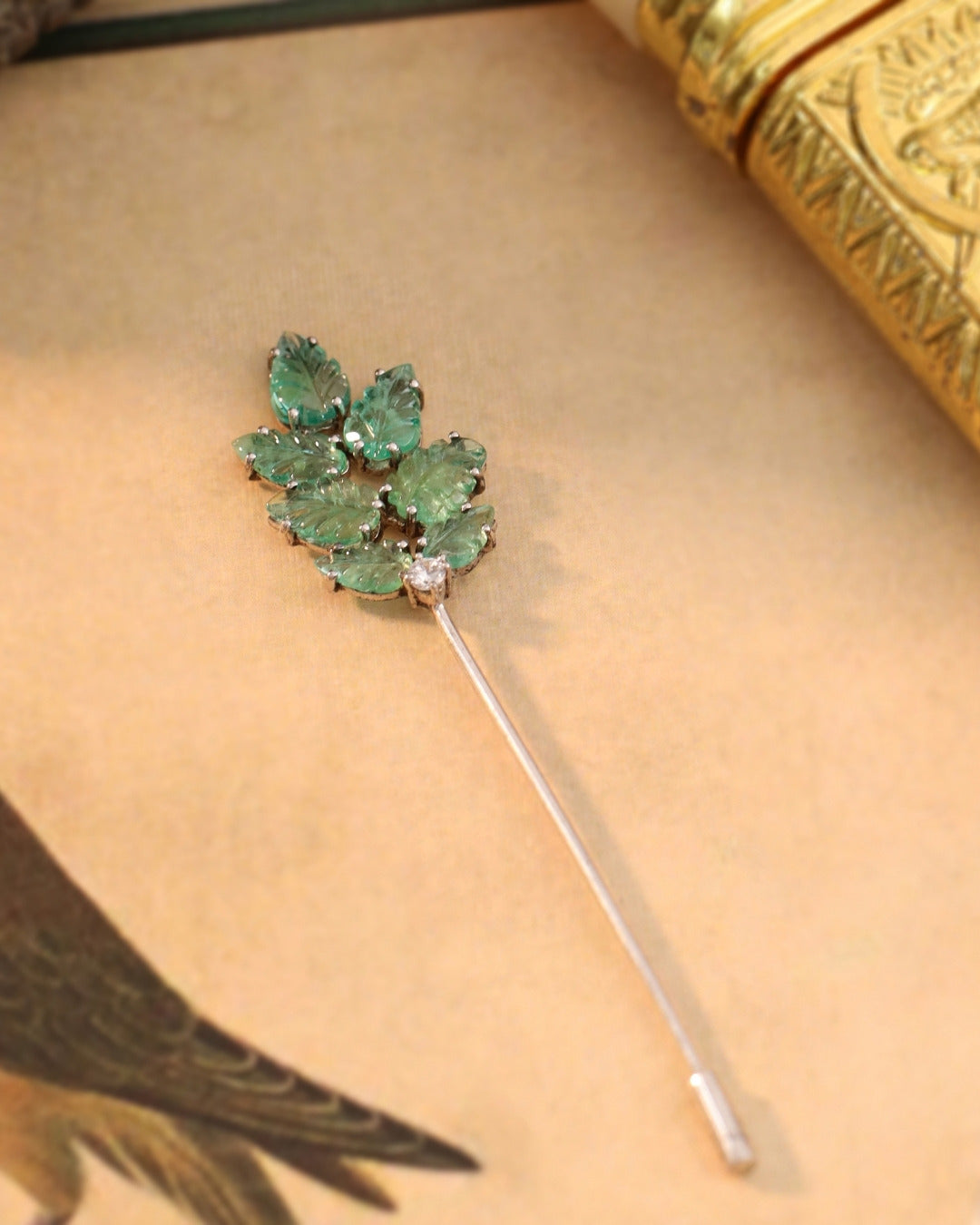 Emerald Patti Brooch Pin
