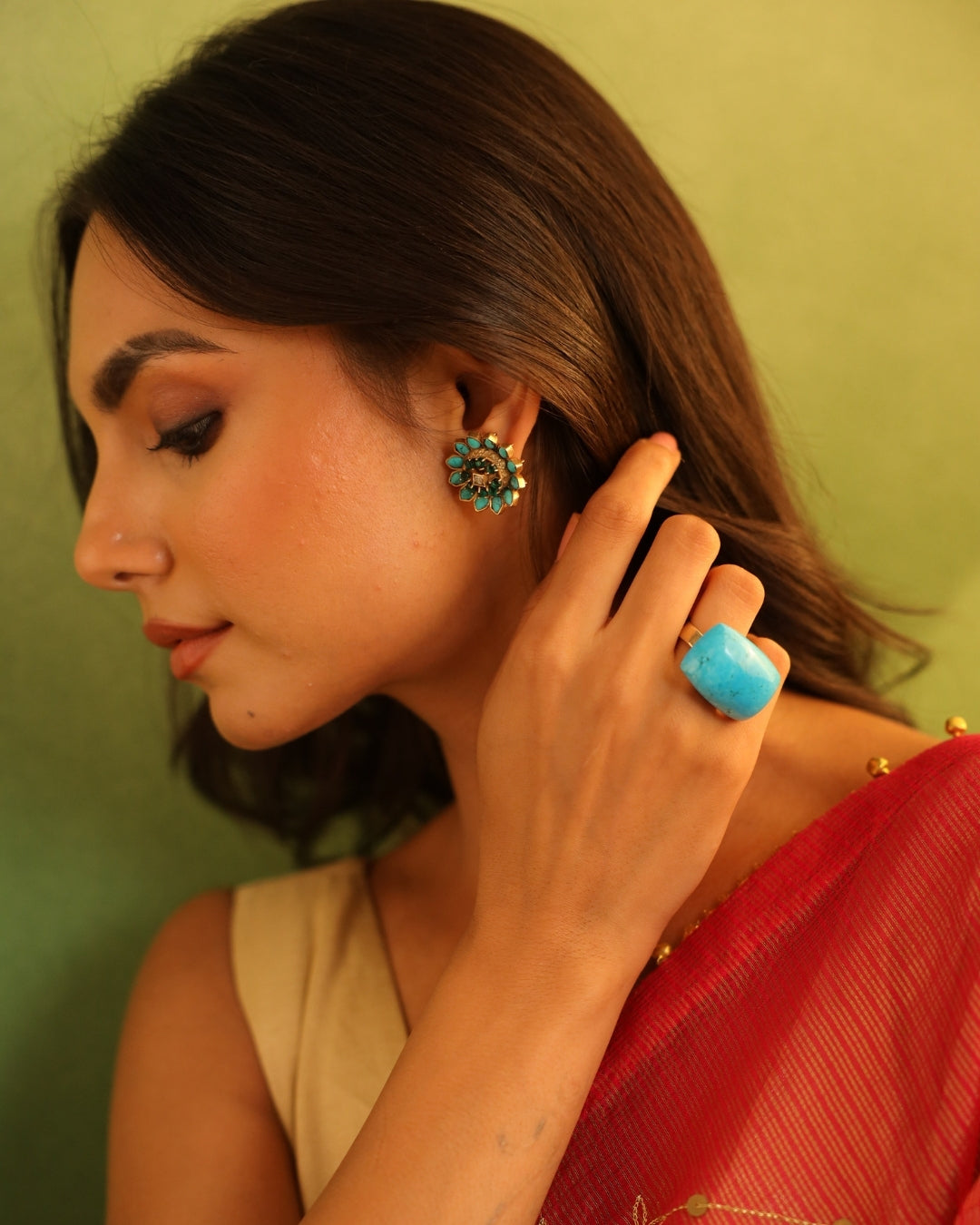 Turquoise Cushion Ring