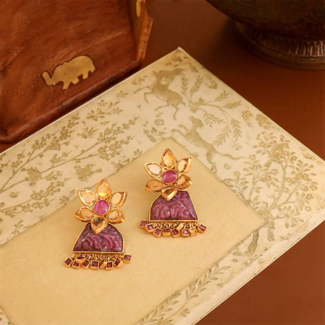 Pushp Ruby Earrings