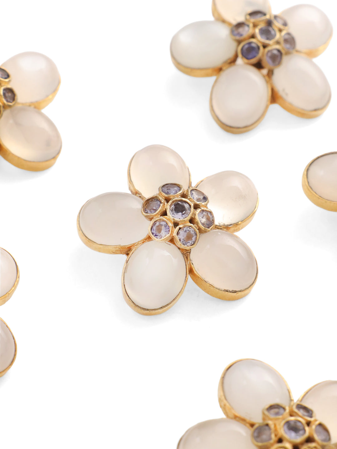 Moonstone Flower Button set