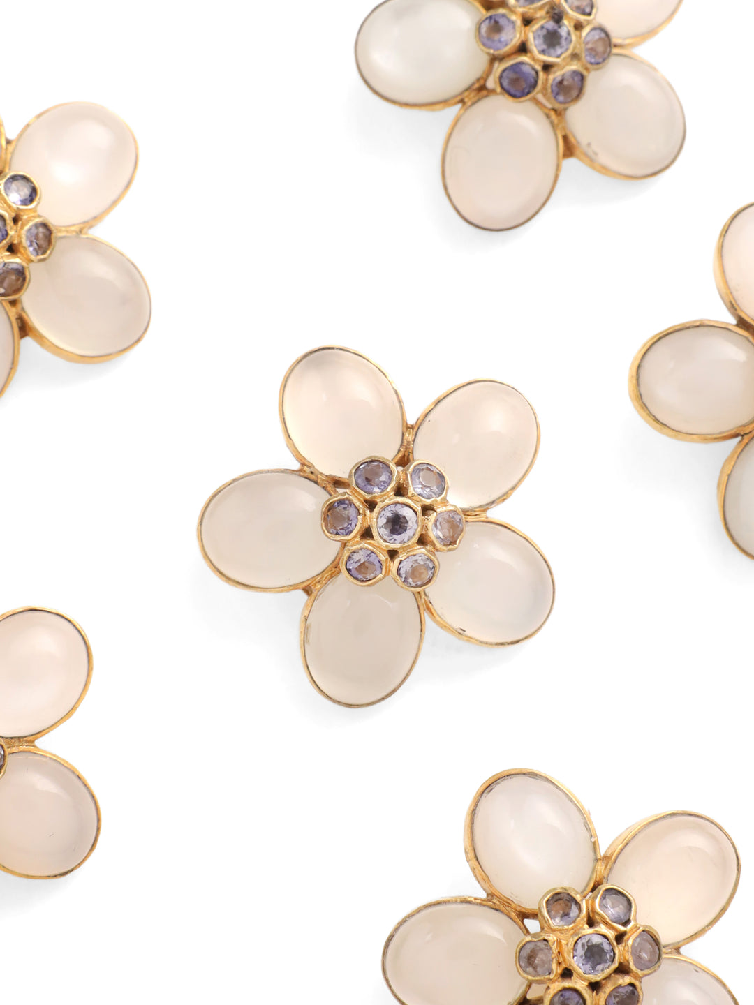 Moonstone Flower Button set