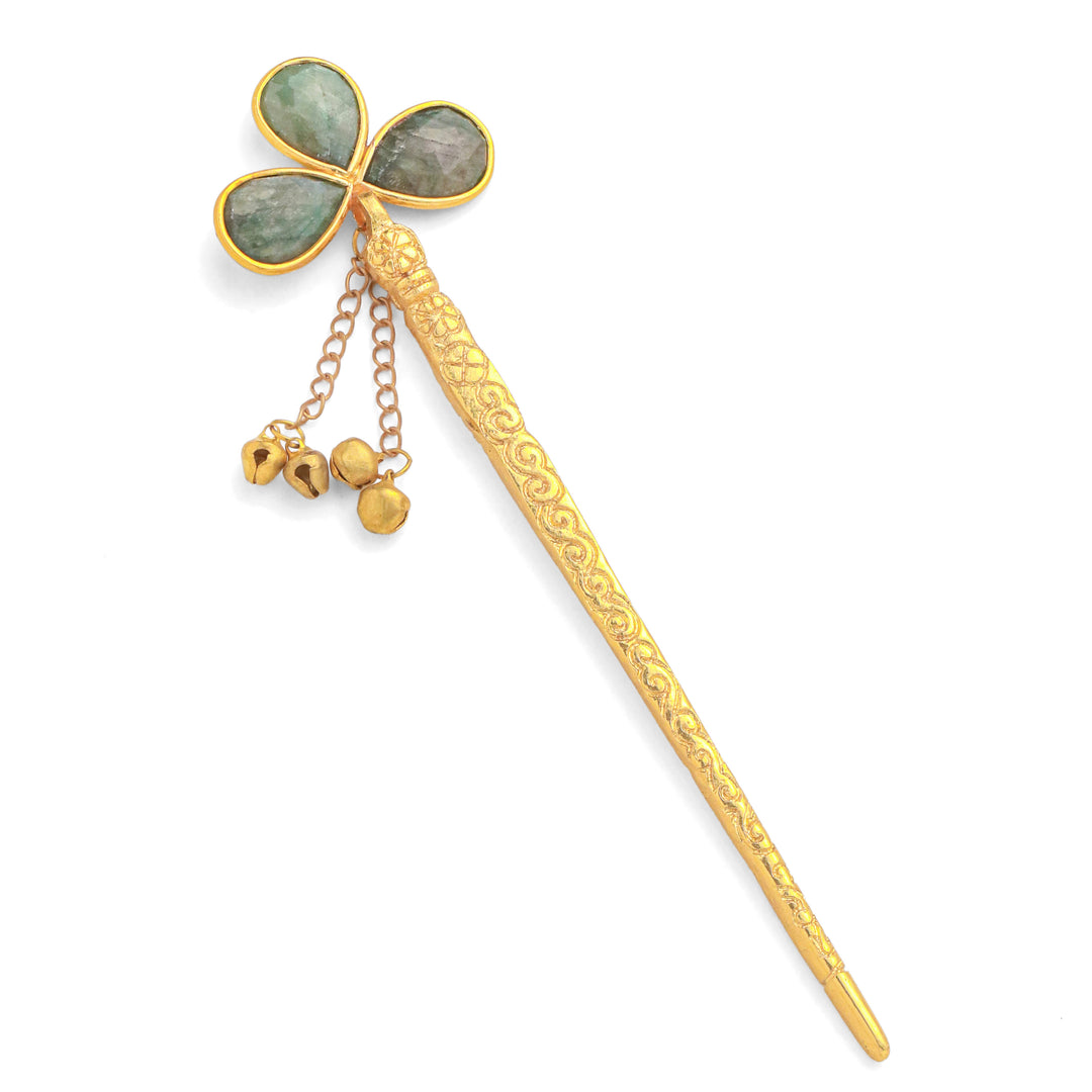 Ranjani Juda Pin Green (Brass)
