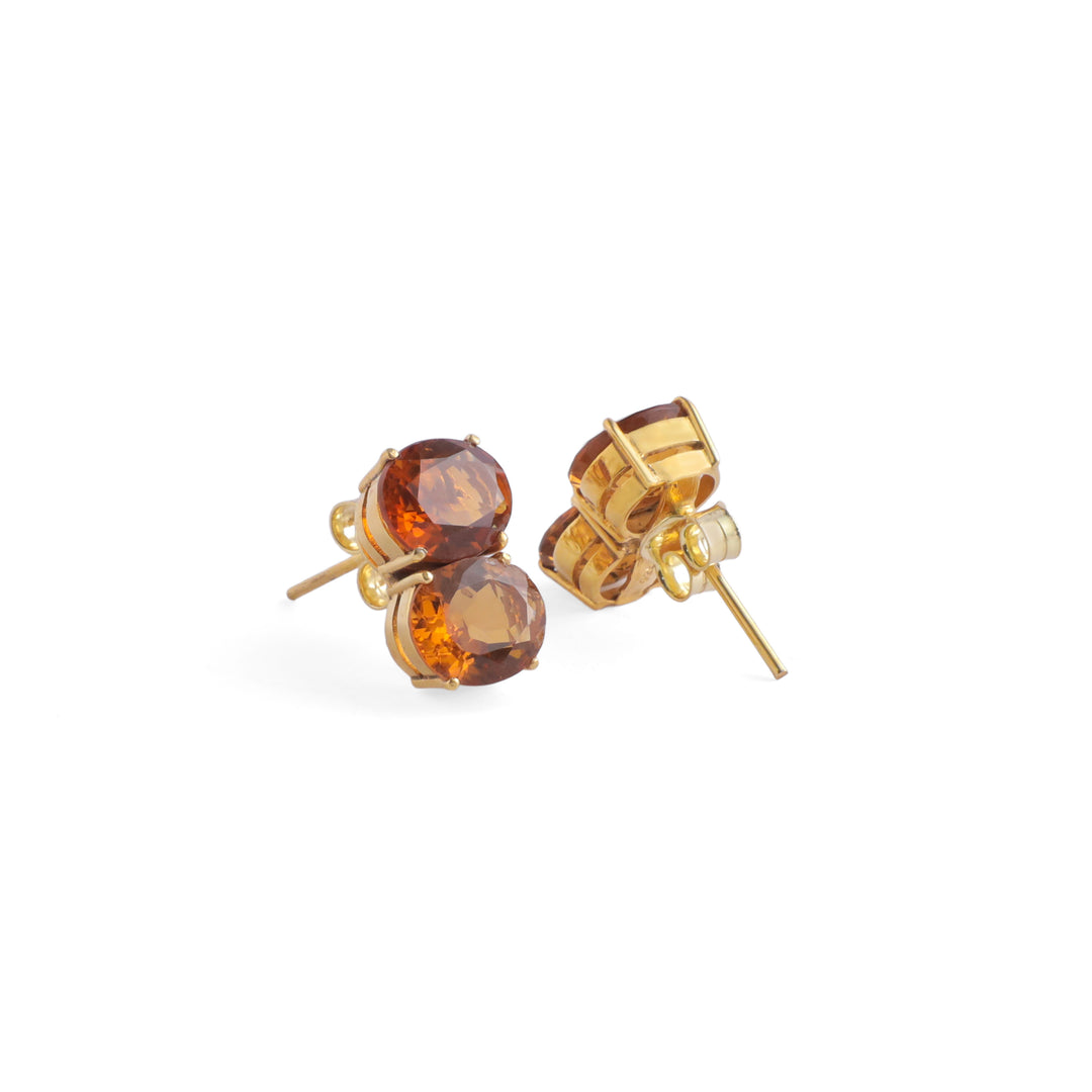 Mandarin Citrine Studs