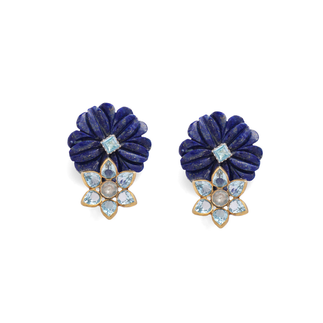 Lapis Flora Earrings