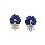 Load image into Gallery viewer, Lapis Flora Earrings
