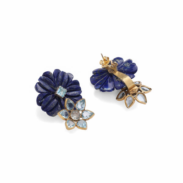 Lapis Flora Earrings