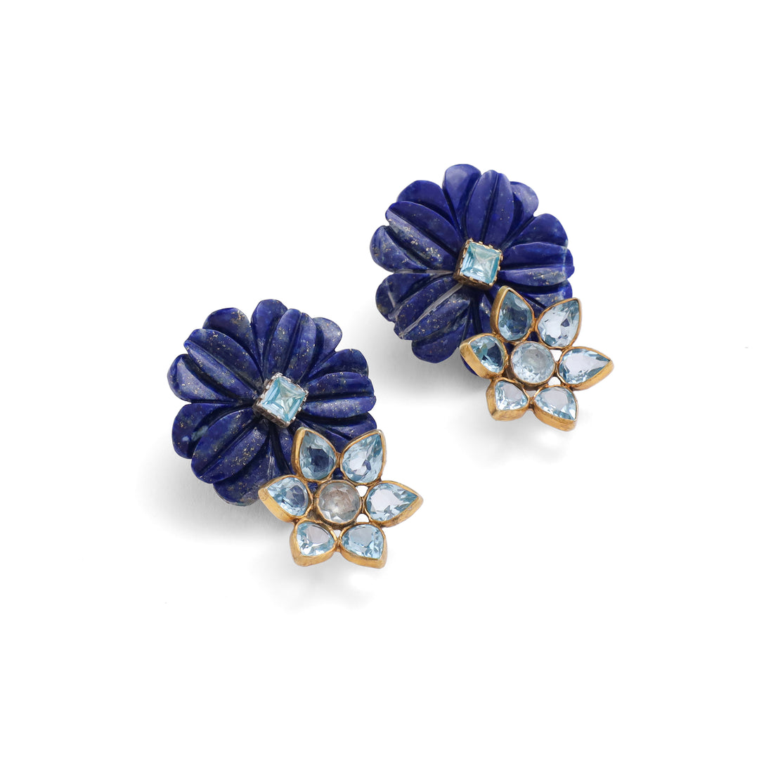 Lapis Flora Earrings