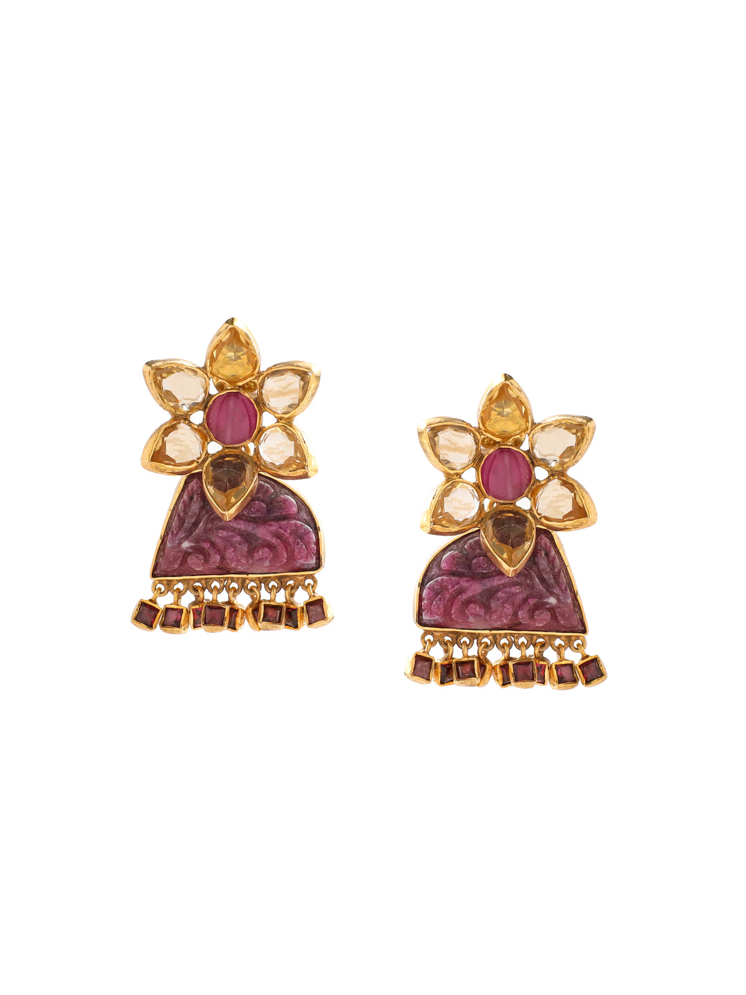 Pushp Ruby Earrings